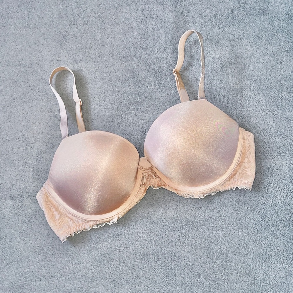 Pink lace bra